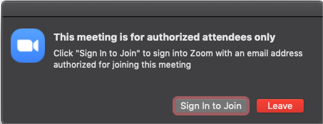 This meeting is for authorized attendees only