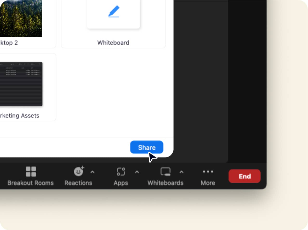 Easy Screen Sharing in Virtual Meetings